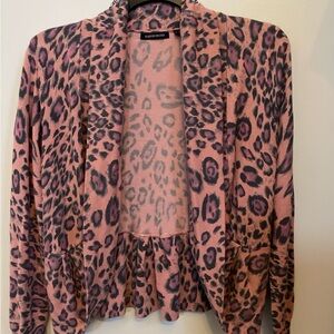 Boston Proper Pink and Gray Animal Print Sweater